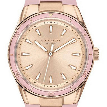 Coach Preston Carnation Gold Tone Dial Silicon Strap Quartz 14503574 Womens Watch
