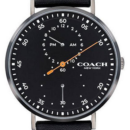 Coach Charles Black Dial Leather Strap Quartz 14602476 Men's Watch