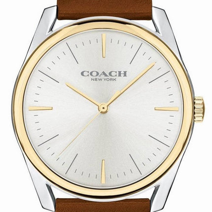 Coach Preston Silver Dial Leather Strap Quartz 14602481 Mens Watch