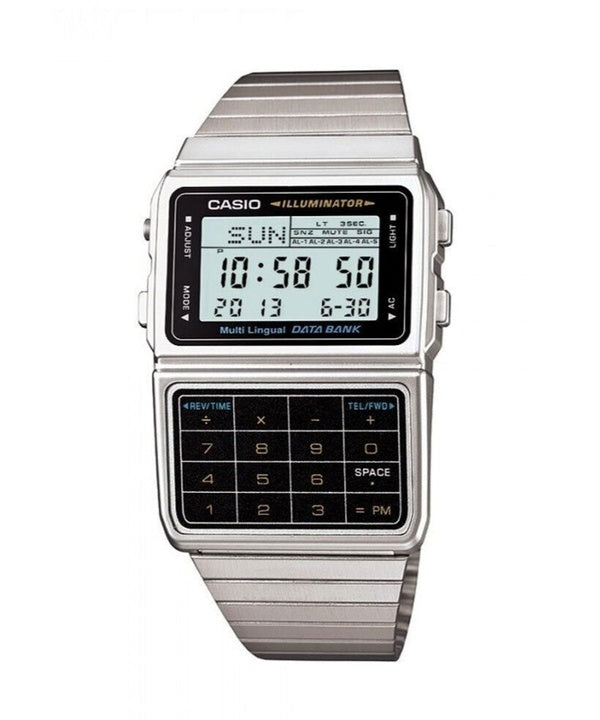Casio Digital Stainless Steel Data Bank Multi-Lingual DBC-611-1DF DBC-611-1 Mens Watch