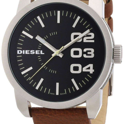 Diesel Black Dial Tan Leather DZ1513 Mens Watch