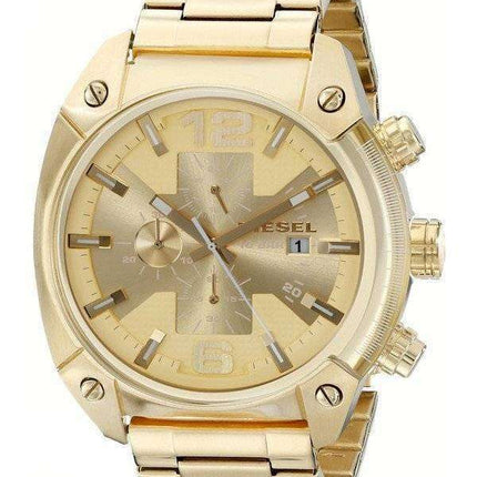 Diesel Overflow Quartz Chronograph Champagne Dial Gold-tone DZ4299 Mens Watch