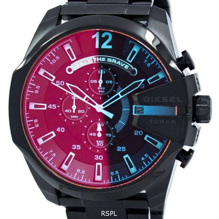 Diesel Mega Chief black Ion Plated Brown Dial DZ4318 Mens Watch