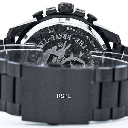 Diesel Mega Chief black Ion Plated Brown Dial DZ4318 Mens Watch