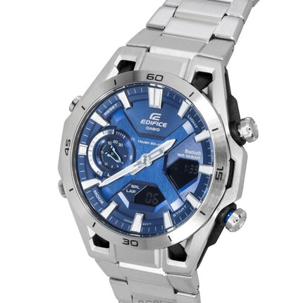 Casio Edifice Analog Digital Stainless Steel Blue Dial Solar ECB-2300D-2A 100M Men's Watch