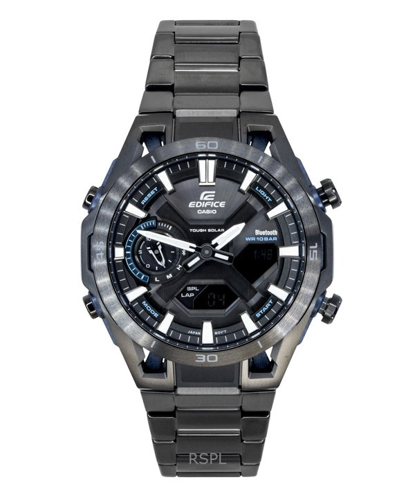 Casio Edifice Analog Digital Stainless Steel Black Dial Solar ECB-2300DC-1A 100M Men's Watch