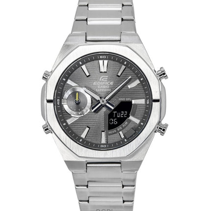 Casio Edifice Analog Digital Smartphone Link Stainless Steel Grey Dial Quartz ECB-S10D-8A 100M Men's Watch