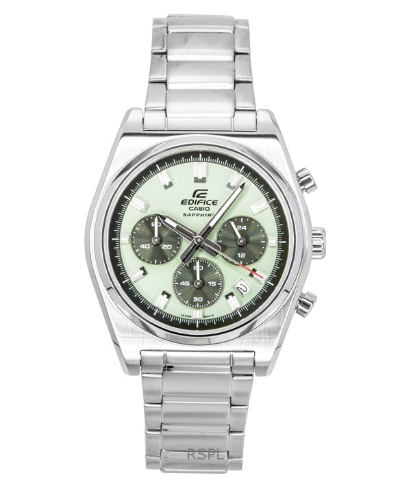 Casio Edifice Analog Standard Chronograph Stainless Steel Green Dial Quartz EFB-730D-3AV 100M Men's Watch