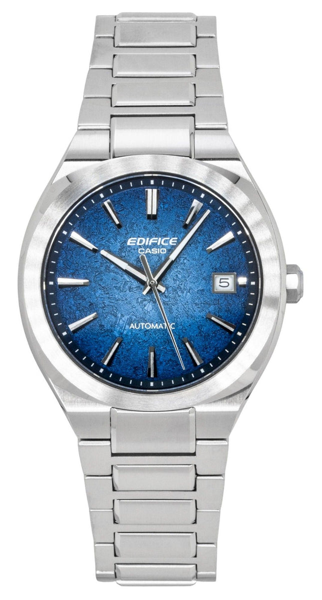Casio Edifice Analog Stainless Steel Electroformed Textured Blue Dial Automatic EFK-200D-2A 100M Men's Watch