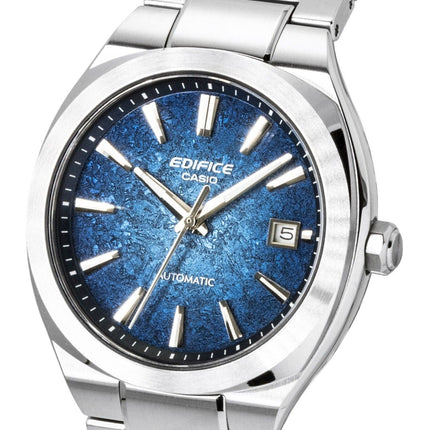 Casio Edifice Analog Stainless Steel Electroformed Textured Blue Dial Automatic EFK-200D-2A 100M Men's Watch