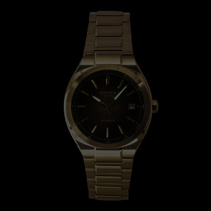 Casio Edifice Analog Gold Tone Stainless Steel Dark Brown Dial Automatic EFK-200DG-5A 100M Men's Watch