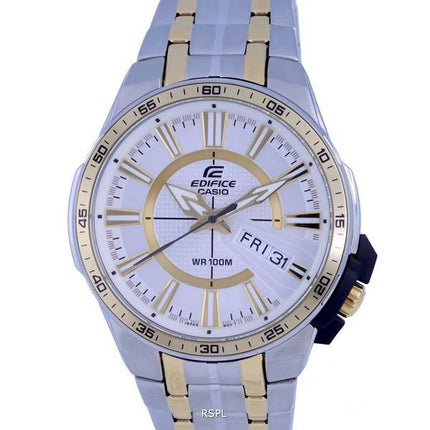 Casio Edifice Analog Two Tone Stainless Steel Quartz EFR-106SG-7A9.G EFR106SG-7A9 100M Mens Watch