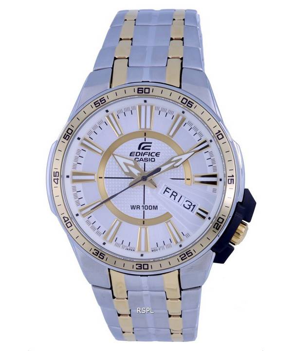 Casio Edifice Analog Two Tone Stainless Steel Quartz EFR-106SG-7A9.G EFR106SG-7A9 100M Mens Watch