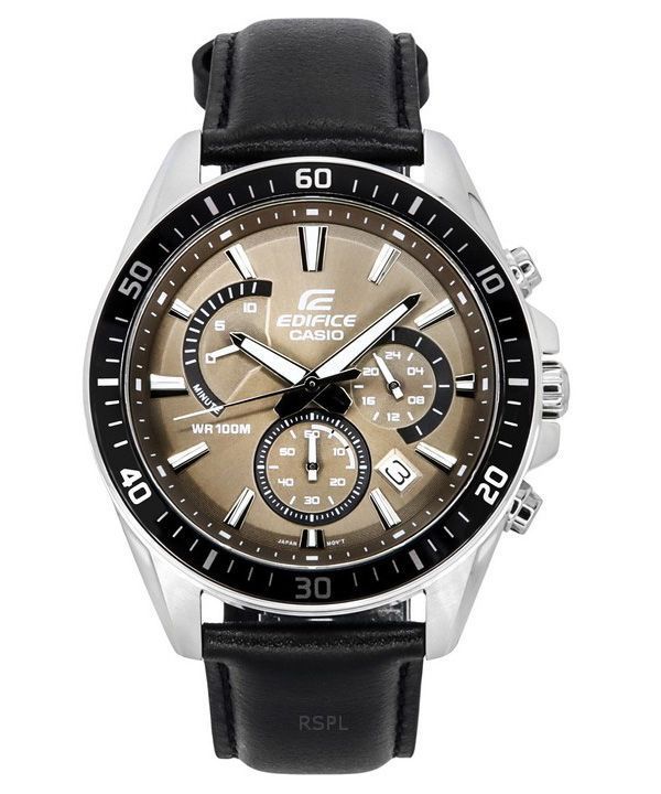 Casio Edifice Analog Standard Chronograph Leather Strap Light