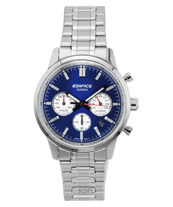 Casio Edifice Analog Chronograph Stainless Steel Blue Dial Quartz EFR-575D-2A 100M Men's Watch