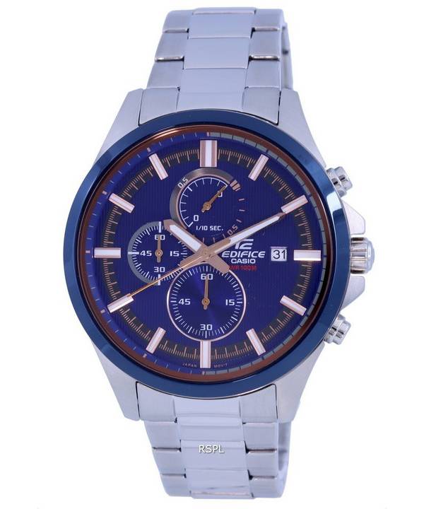 Casio Edifice Chronograph Analog Stainless Steel Quartz EFV-520DB-2A.G EFV520DB-2 100M Mens Watch