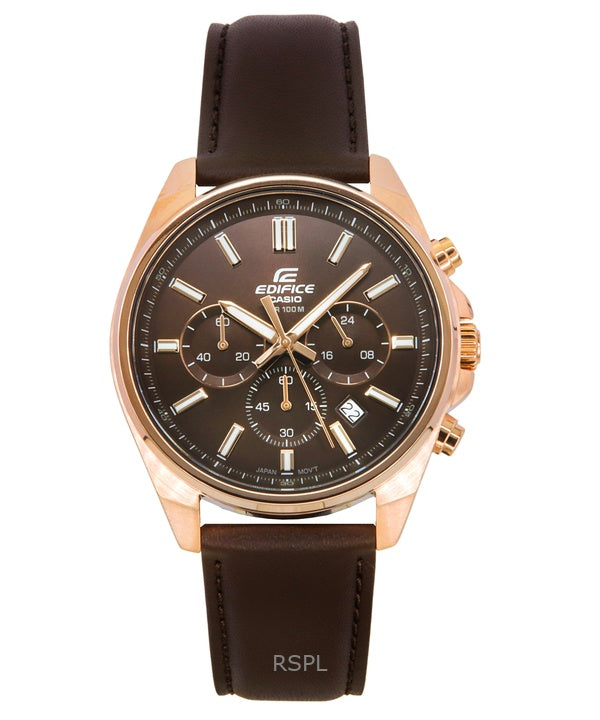 Casio Edifice Analog Standard Chronograph Brown Dial Quartz EFV-650CL-5AV 100M Men's Watch