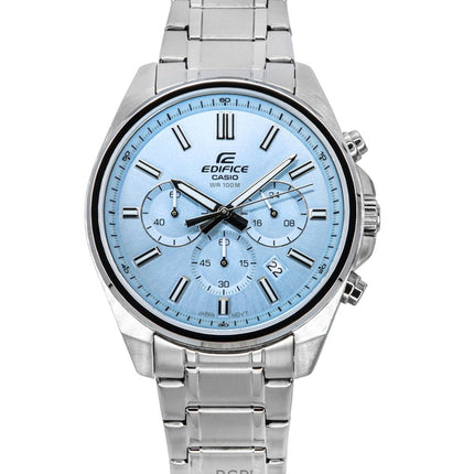 Casio Edifice Analog Standard Chronograph Light Blue Dial Quartz EFV-650D-2BV 100M Men's Watch