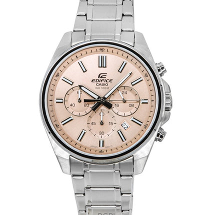 Casio Edifice Analog Standard Chronograph Pink Dial Quartz EFV-650D-4AV 100M Men's Watch