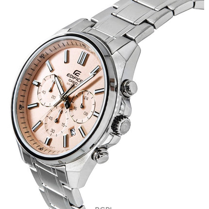 Casio Edifice Analog Standard Chronograph Pink Dial Quartz EFV-650D-4AV 100M Men's Watch