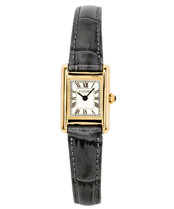 Citizen Analog Leather Strap Silver Dial Eco-Drive EG2799-18W Women's Watch