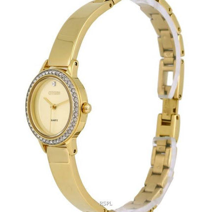 Citizen Crystal Accents Gold Tone Stainless Steel Quartz EJ6132-55P.G Womens Watch