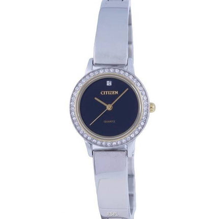 Citizen Crystal Accents Stainless Steel Black Dial Quartz EJ6134-50E.G Womens Watch