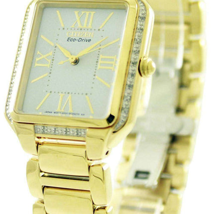 Citizen Ciena Diamonds Eco-Drive Gold Tone EM0192-57A Womens Watch