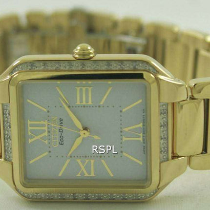 Citizen Ciena Diamonds Eco-Drive Gold Tone EM0192-57A Womens Watch