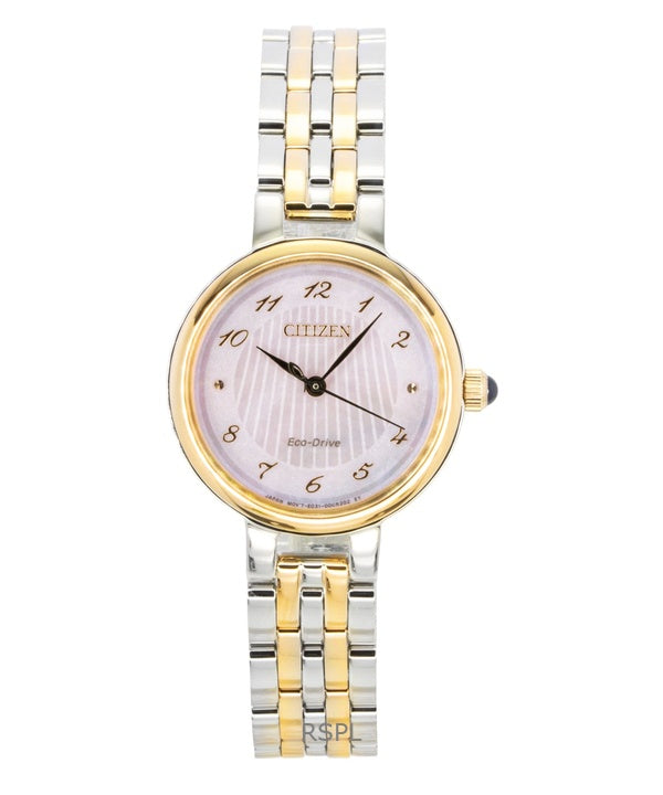 Citizen L Classic Two Tone Stainless Steel Mother Of Pearl Dial Eco-Drive EM0996-84Y Women's Watch