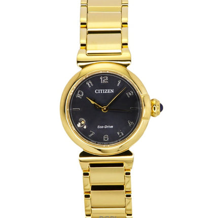 Citizen L Mae Bells Mini Gold Tone Stainless Steel Grey Dial Eco-Drive EM1132-88H Women's Watch