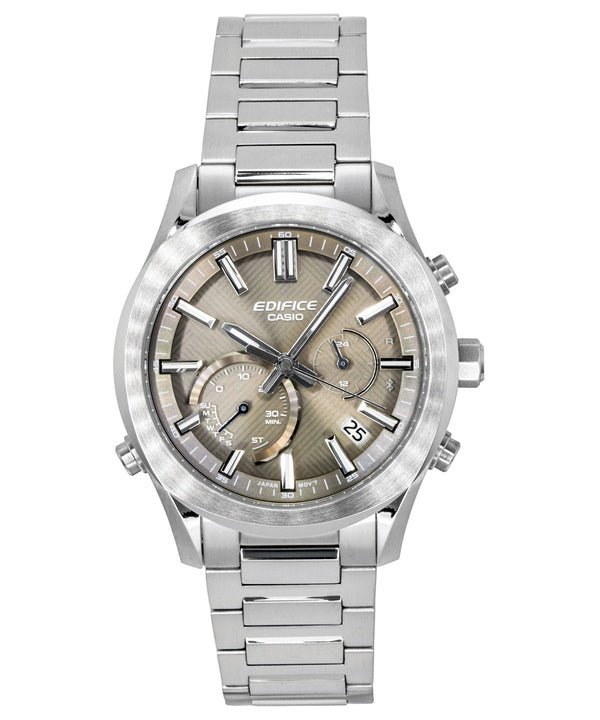 Casio Edifice Analog Chronograph Smartphone Link Stainless Steel Brown Dial Solar EQB-1300D-5A 100M Men's Watch