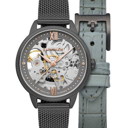 Thomas Earnshaw Anning Diamond Accents Skeleton Dial Automatic ES-8154-07 Womens Watch With Strap Set