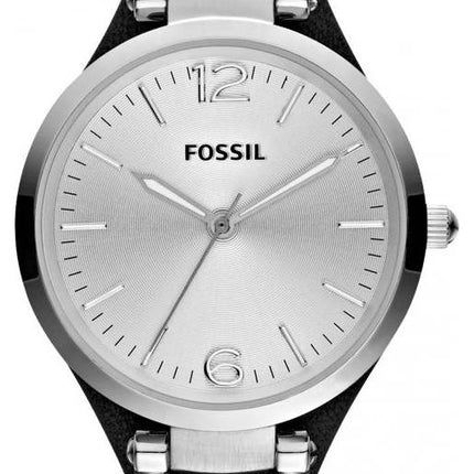 Fossil Georgia Quartz Black Leather Strap ES3199 Womens Watch