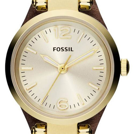 Fossil Georgia Mini Quartz Brown Leather Strap ES3264 Womens Watch