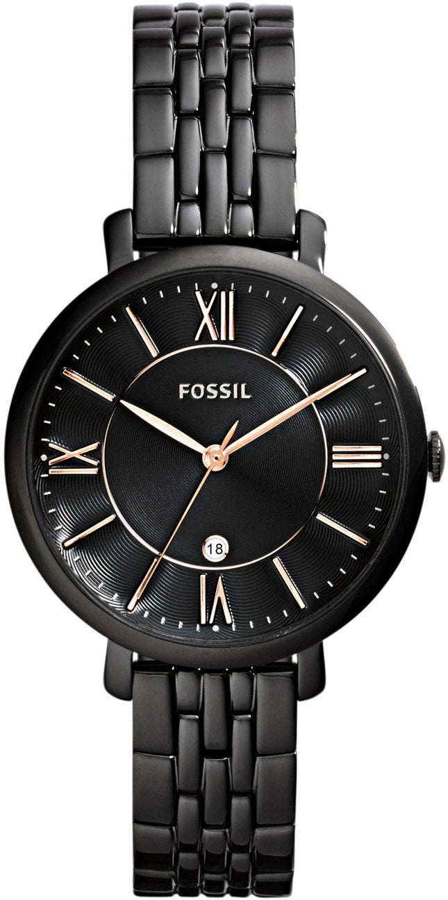 Fossil Jacqueline Quartz Black Dial Black Ion Plated ES3614 Womens