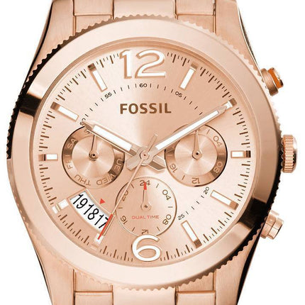 Fossil Perfect Boyfriend Multifunction Rose-Tone Stainless Steel ES3885 Womens Watch