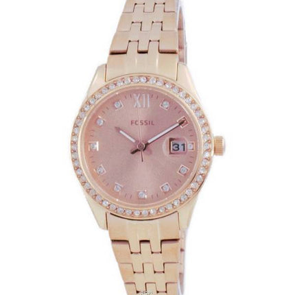 Fossil Scarlette Micro Diamond Accents Rose Gold Quartz ES5038 Women's Watch