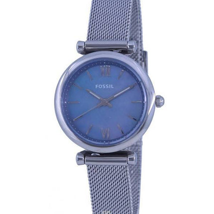 Fossil Carlie Mini Blue Mother Of Pearl Dial Stainless Steel Quartz ES5083 Women's Watch