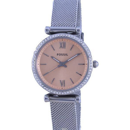 Fossil Carlie Mini Crystals Accents Pink Dial Quartz ES5088 Women's Watch