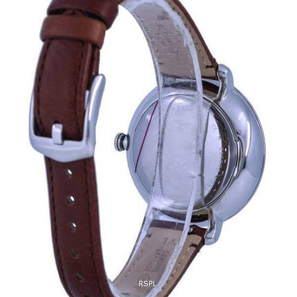 Fossil Jacqueline Leather White Mother Of Pearl Dial Solar ES5090 Womens Watch