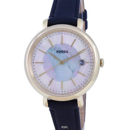 Fossil Jacqueline Mother-Of-Pearl Dial Leather Strap Solar ES5093 Women's Watch