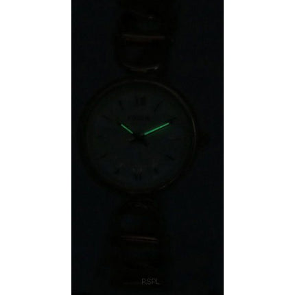 Fossil Carlie Rose Gold Tone Stainless Steel Silver Dial Quartz ES5273 Womens Watch