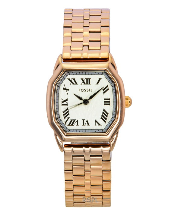 Fossil Harlow Rose Gold Tone Stainless Steel Cream Dial Quartz ES5386 Women's Watch