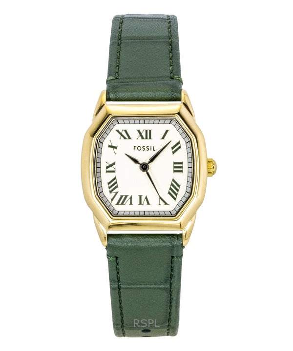 Fossil Harlow Green Croco Leather Strap Cream Dial Quartz ES5427 Women's Watch