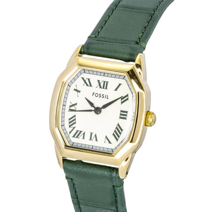 Fossil Harlow Green Croco Leather Strap Cream Dial Quartz ES5427 Women's Watch