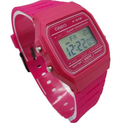 Casio Digital Pink Resin Strap Quartz F-91WC-4A Unisex watch