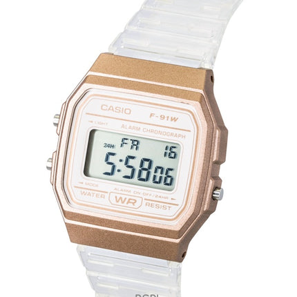 Casio Digital Transparent Resin Strap Quartz F-91WS-7A3 Unisex Watch