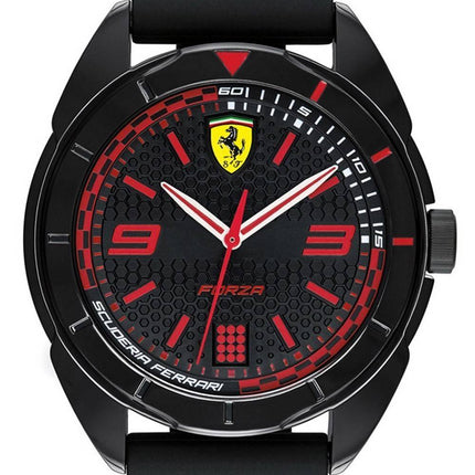 Ferrari Scuderia Forza Black Dial Silicon Band Quartz 0830515 Men's Watch