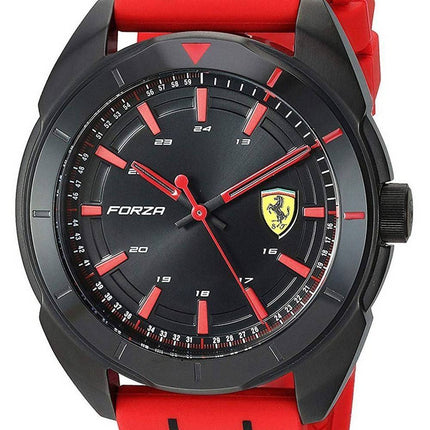 Ferrari Scuderia Forza Black Dial Silicon Band Quartz 0830544 Men's Watch